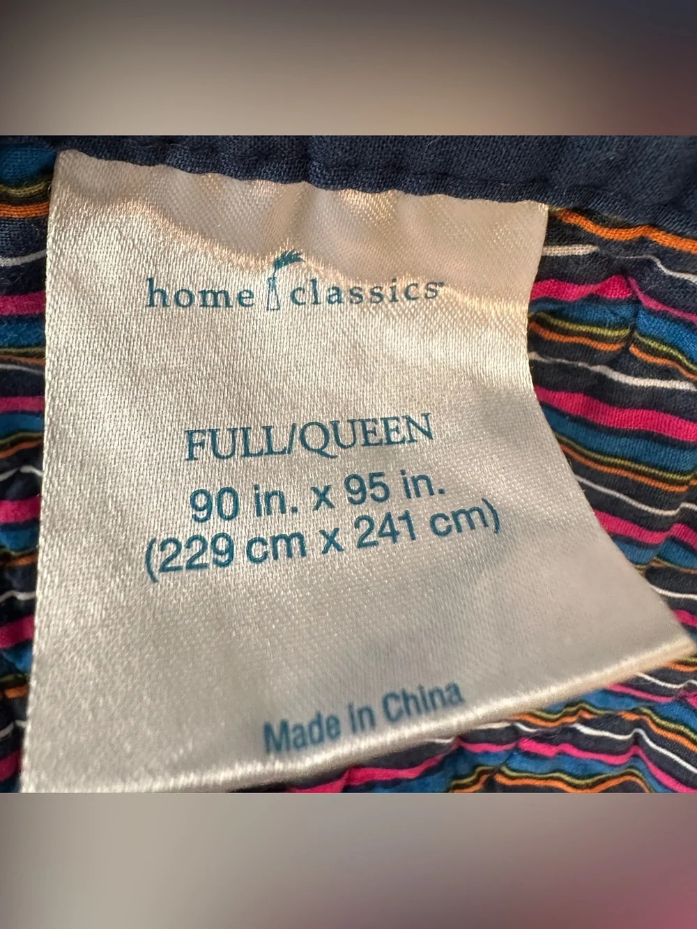 Full/Queen Floral Reversible Stripe Quilt Vibrant Bright Boho 100% Cotton